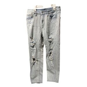 Wild Fable Womens High Rise Mom Jeans Light Wash Distressed Ripped Size 6 Blue